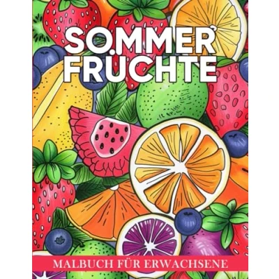 Abbildung von Sommer Früchte Malbuch für Erwachsene: Ein mit 50 erfrischenden Motiven von Früchten Erwachsene Entspannung und Stressabbau ( )