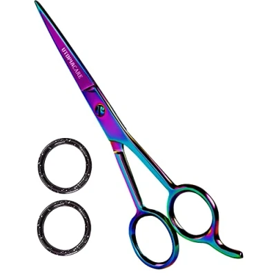 Abbildung von Utopia Care 6,5 zoll Edelstahl Haarschere Friseurschere Professionelle Haar und Bartschneideschere Scharf, langlebig (Silber) (Regenbogen, 7,5 Zoll)