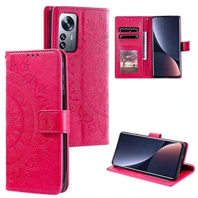 Abbildung von CoverKingz Klapphülle kompatibel mit Xiaomi 12 / 12X Schutzhülle Kartenfach zum aufklappen Klapphandyhülle Case klappbar Motiv Mandala Pink