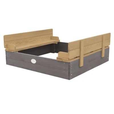 Abbildung von AXI Ella Sandkasten für Kinder, grau, FSC Holz, mit Deckel &amp; Sitzbank, 100 x 95 cm