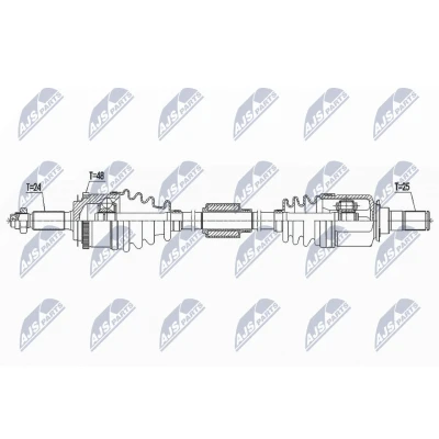 Abbildung von NTY NPW HY 547 Antriebswelle Vorderachse rechts HYUNDAI: i10 I