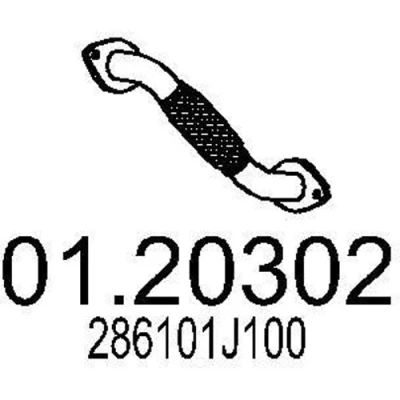 Abbildung von MTS 01.20302 Abgasrohr 400 vorne für Mittelschalldämpfer HYUNDAI: i20 I Schrägheck