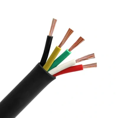 Abbildung von AOHEWEI 5 adriges Kabel für Anhänger 5m Schwarz Polig Wohnwagen LKW PKL Industrie (5 Kabel)