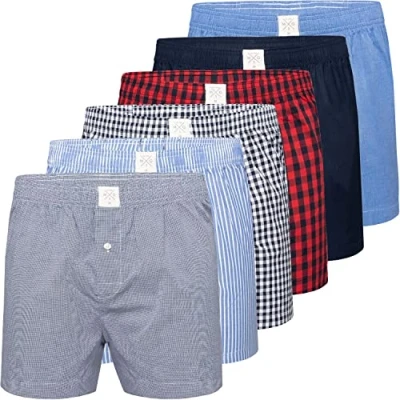 Abbildung von MG 1 6 er Pack Webboxer Boxershorts Boxer Shorts Herren SPARPACK S XXXL kariert, Grösse:L, Farbe:Set 4