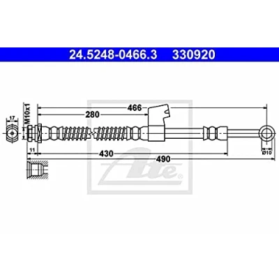 Abbildung von ATE 24.5248 0466.3 Bremsschläuche 466 M10x1 HYUNDAI: Getz