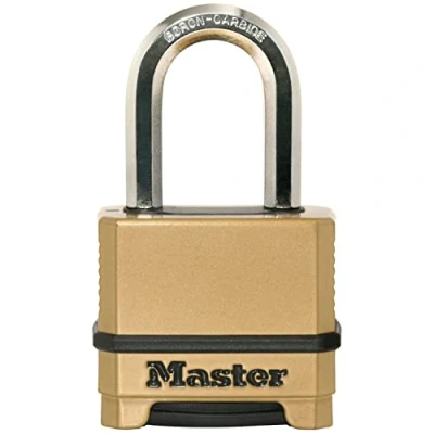 Abbildung von MASTER LOCK 56 mm breites Excell Vorhngeschloss mit Zinkgehuse und 38 langem Bgel individuell einstellbare Zahlenkombination