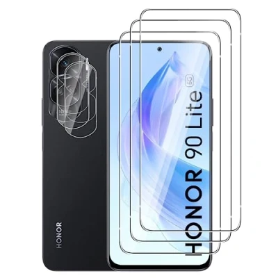 Abbildung von FWKDWHPH [3+2 Stück Temperglas Schutzfolie für Honor 90 Lite und Kamera Schutzfolie,9H Härte,kratzfest,blasenfrei,HD Displayschutz