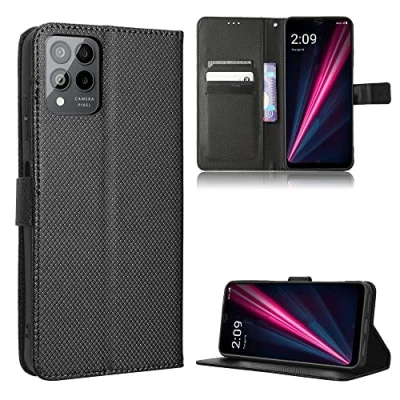 Abbildung von BAILI Lederhülle für T Mobile Phone Pro 5G/REVVL 6 5G Hülle, Flip Case mit Kartenfach Stand, Diamant Tasche Cover Etui Handyhülle 5G, Diamant01