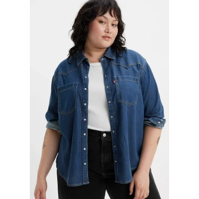 Abbildung von Levi&#039;s Plus Teodora Western Hemdbluse, Damen, Größe: 50/52, Air space