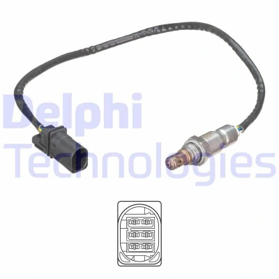 Abbildung von DELPHI ES21246 12B1 Lambdasonde Breitband Lambda Sonde, beheizt VOLKSWAGEN: Polo V Schrägheck, SEAT: Ibiza 4 Sportcoupe, Schrägheck