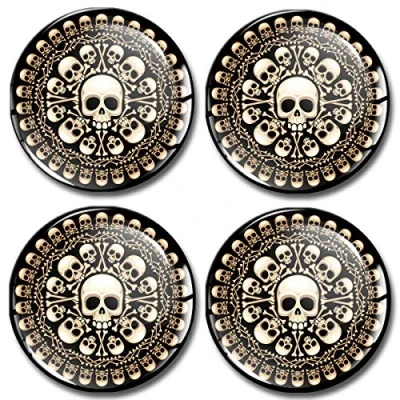 Abbildung von SkinoEu Aufkleber Autoaufkleber für Radkappen Nabenkappen Nabendeckel Radnabendeckel Rad 70mm Totenkopf Schädel A 7170