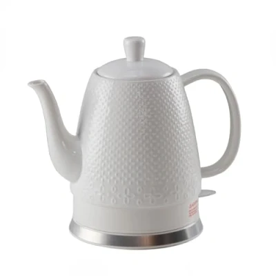 Abbildung von KVOTA Wasserkocher elektrisch aus Keramik, 1,5 Liter,weiß, Design Sakura, Schwanenhals., 1.5 l, 1500 W, Schwanenhals, Keramik