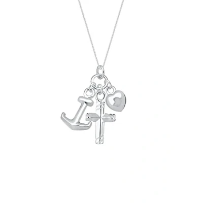 Abbildung von Elli Kette mit Anhänger Kreuz Herz Anker Glaube Liebe 925 Silber,