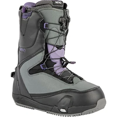 Abbildung von Nitro Damen Snowboards CAVE TLS &#039;23 Step ON All Mountain Freestyle Freeride Schnellschnürsystem Boot Snowboardboot, Black Charcoal, MP 24,5 // EU 38 US 7