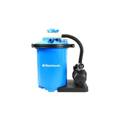 Abbildung von Steinbach Filteranlage Comfort 75 040100 Selbstsaugende Pumpe für Pools Mit bis zu 40.000 l Vorfilter, Manometer, Timer und LED Display Inkl. 2&quot; Spezial INTEX Adapter