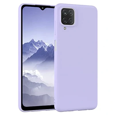 Abbildung von EAZY Case Silikonhülle für Samsung Galaxy A12 Hülle Silikon Lila weich stoßfeste Handyhülle Schutzhülle mit Kameraschutz Dünn Premium Schutz Cover TPU Phone Bumper Lavendel Violett