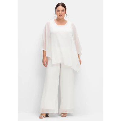 Abbildung von Sheego Stoffhose, Damen, Größe: 40, Offwhite