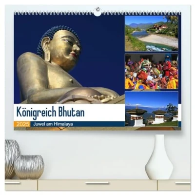 Abbildung von Königreich Bhutan Juwel am Himalaya (hochwertiger Premium Wandkalender 2025 DIN A2 quer), Kunstdruck in Hochglanz