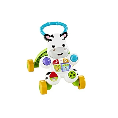 Abbildung von Fisher Price Lern mit mir Zebra Lauflernwagen, musikalisches Aktivitäts und Gehspielzeug Lerninhalten, ab 6 Monaten, Deutsche Version, Reduzierte Verpackung, HBW56