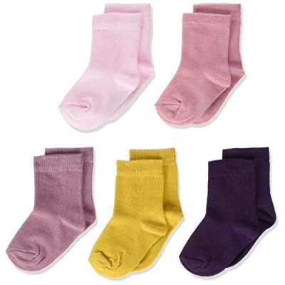 Abbildung von MINYMO Baby Mädchen 5er Pack verschieden Farben Socken, Mehrfarbig (Shadow Purple 664), 19 22 (Herstellergröße: 19)