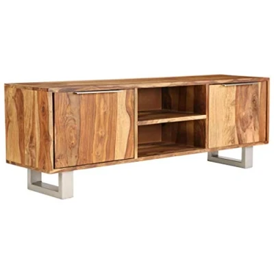 Abbildung von Festnight TV Schrank Fernsehschrank Lowboard Sheesham Massivholz mit Honig Finish Wohnzimmer 118 x 30 40cm