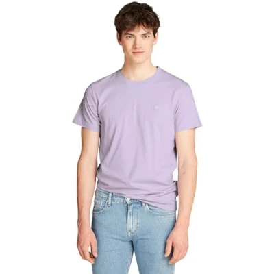 Abbildung von Calvin Klein Jeans Herren T Shirt Kurzarm Ck Embro Badge Rundhalsausschnitt, Violett (Pastel Lilac), 3XL