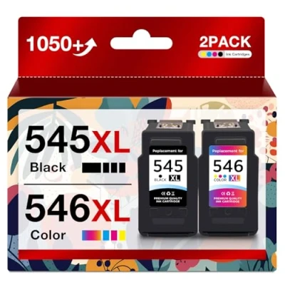 Abbildung von PG 545XL CL 546XL Ersatz für Canon Druckerpatronen 545 546 Multipack Tintenpatronen Pixma MX495 MX490 iP2850 (1 x schwarz, 1 dreifarbig)