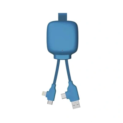 Abbildung von Multi Connector USB Kabel 4 in 1 Universalladegerät Und Externe Batterie 3000 mAh Aus Recyceltem Kunststoff Xoopar Gamma Lite Orange