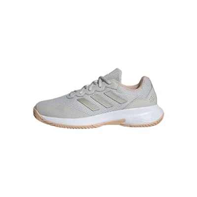 Abbildung von adidas Performance Gamecourt 2 Multicourt Tennisschuh, Damen, Größe: 41 1/3, Grey one/cyber metallic/powder coral Schuhe