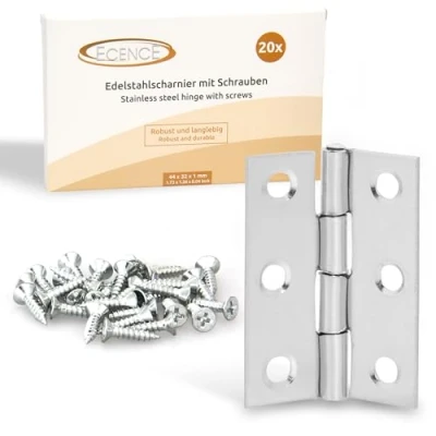 Abbildung von ECENCE Montageband 20x Edelstahl Scharnier (44x32x1mm / mit Schrauben (20 St)