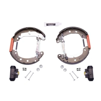 Abbildung von HELLA Shoe Kit Pro 8DB 355 004 691 Bremsensatz, Trommelbremse mit Radbremszylinder, Stellelement RENAULT: MEGANE 1, 1 Cabriolet