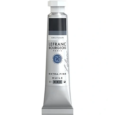 Abbildung von Lefranc Bourgeois 405019 extra feine Ölfarbe in Künstlerqualität aus hochwertigen Pigmenten, lebendige Farben, hohe Lichtechtheit, 20ml Tube Kohlengrau