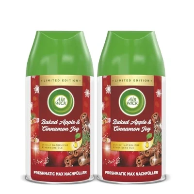 Abbildung von Air Wick Freshmatic Max Raumspray Nachfüller für den Duft:Baked Apple &amp; Cinnamon Joy 2 x 250 ml