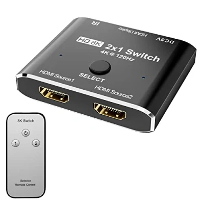 Abbildung von CHENLENIC HDMI 2.1 Richtungsschalter, Ultra HD, 8K, High Speed, 48 Gbit/s, nur 5,1 cm, 1out, 8K @ 60 Hz, 4K 120 Konverter, kompatibel mit Xbox PS5 Projektoren Monitoren (HDMI Switch