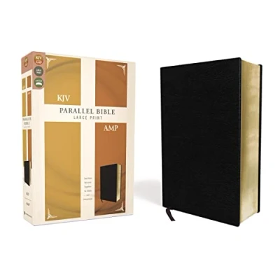 Abbildung von KJV, Amplified, Parallel Bible, Large Print, Bonded Leather, Black, Red Letter: Two Bible Versions Together for Study and Comparison