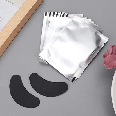 Abbildung von Unter Augenpads, 50 Paar Augengelpads, Wimpernverlängerungspads für Wimpernverlängerungen Eye Mask Beauty Tool, Schwarz