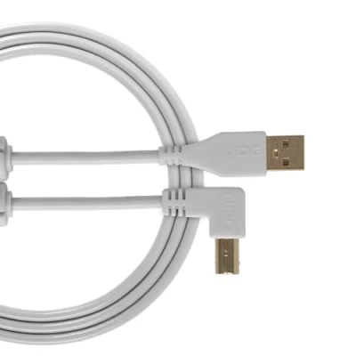 Abbildung von UDG GEAR Kabel USB 2.0 (A B) abgewinkelt, 1 m, Audio optimiert, Ultimate Audiokabel für DJs und Produzenten zur Maximierung ihrer Leistung, weiß