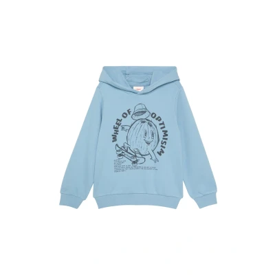 Abbildung von s.Oliver Oversized Hoodie mit Frontprint himmelblau 104/110
