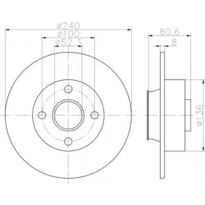 Abbildung von TEXTAR PRO 92154403 Bremsscheibe 240 8 04/04 100 voll beschichtet mit integriertem magnetischen Sensorring, Radlager, ohne Radbefestigungsbolzen