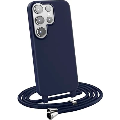 Abbildung von MyGadget Handykette für Samsung Galaxy S23 Ultra [ Hülle mit verstellbaren Band ] TPU Handyhülle Handyband zum Umhängen Kordel Schnur Case Schutzhülle Lila