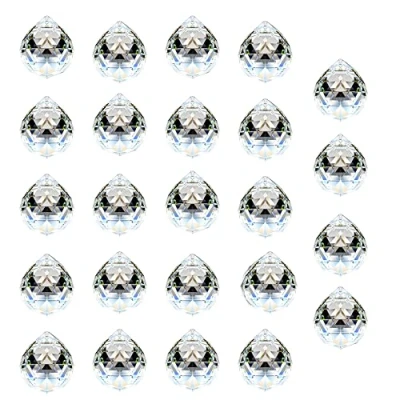 Abbildung von Adwikoso 24 Stücke 20mm Kristallkugel Prisma Anh?nger Glas Kronleuchter H?ngende Feng Shui Sonnenf?nger Hochzeit Fensterdekoration (20mm, 24)