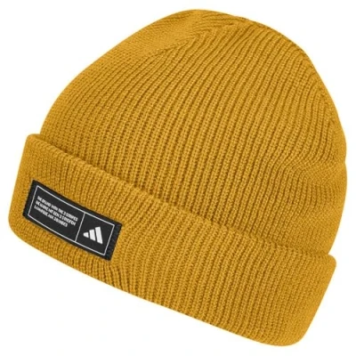 Abbildung von adidas Unisex Essentials Cuffed Beanie, Active Gold/Black/White, XXS