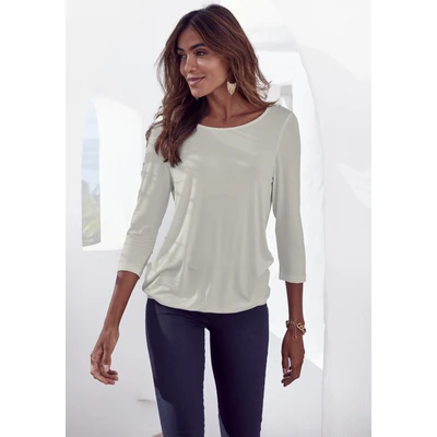 Abbildung von Vivance 3/4ARM Langarmshirt, Damen, Größe: 32/34, Creme