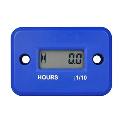 Abbildung von Yooreal digitaler induktiver Betriebsstundenzähler wasserdicht IP68, funktioniert auf verschiedenen ZTR/Reitrasenmäher, Landtrimmer, UTV Freischneider, Traktor, ATV Boot (HM006A Blue)