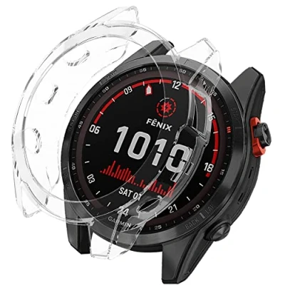 Abbildung von KeeFos TPU Hülle Kompatibel mit Garmin Fenix 7S/Fenix 7S Solar/Fenix Sapphire Solar, Stoßdämpfend Schutzhülle Flexibles Gehäusefür Solar (Transparent)