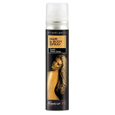 Abbildung von Smiffys Theaterschminke Glitzer Hair &amp; Body Spray gold