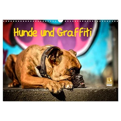 Abbildung von Hunde und Graffiti (Wandkalender 2025 DIN A3 quer), CALVENDO Monatskalender
