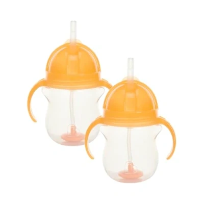 Abbildung von Munchkin Click Lock Tip &amp; Sip Strohhalm Becher Set, Baby Trinklernbecher mit für Kleinkinder, BPA frei, auslaufsicher, Kinderflaschen 7oz/207ml, 2er Pack, Orange/Orange