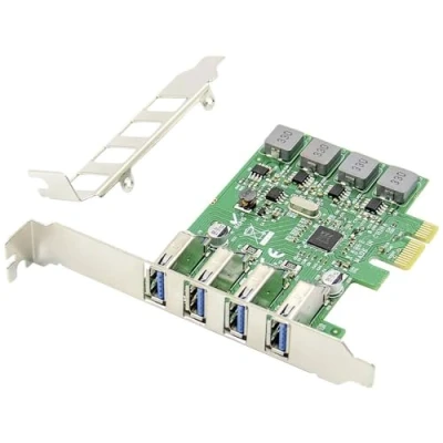 Abbildung von DIGITUS IO Karte PCIe USB 3.0 Schnittstellen SCSI USAP 4 Port Typ A Max. 5 Gbit/s Chipsatz VL805