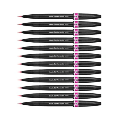 Abbildung von Pentel SESF30C PX Extra feine Pinsel Spitze, 12 Stück pink